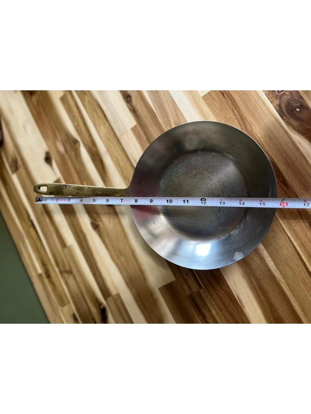 Antique Copper Frying Pan with Brass Handle,
